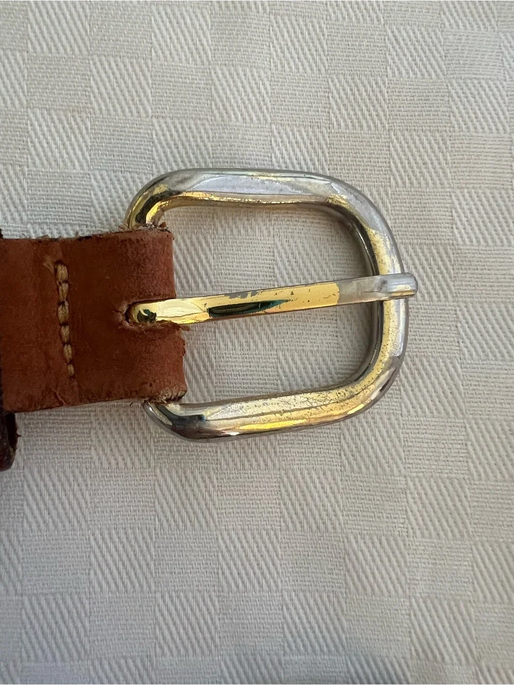 Zep-Pro Brown Leather and Canvas Belt with Fish Logo and Solid Brass Buckle